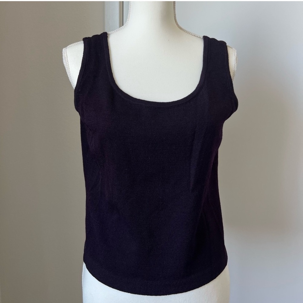 St. John Knit Tank, Dark Plum, Size M.